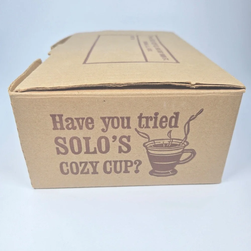 Vintage SOLO Cozy Cup Holders Blue Plastic Stackable 12‎ Original Box Retro MCM